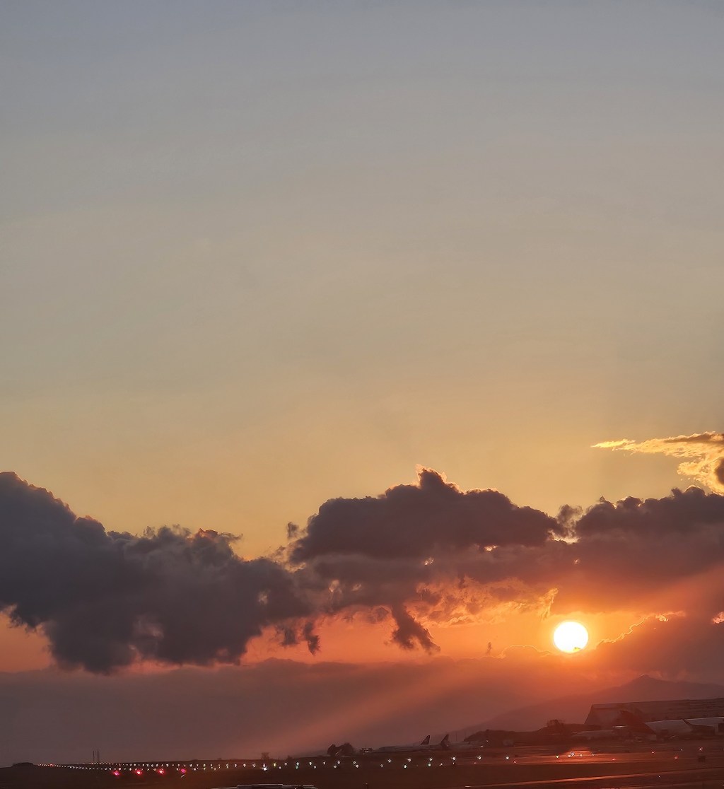 Red Sky and fire sun